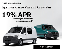 Special offer on 2025 Mercedes-Benz  2025 Mercedes-Benz Sprinter Cargo Van and Crew Van